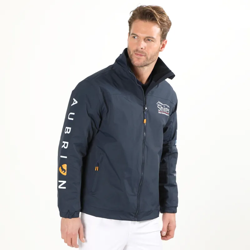 Shires Aubrion Branded Waterproof Unisex Jacket - Navy-2